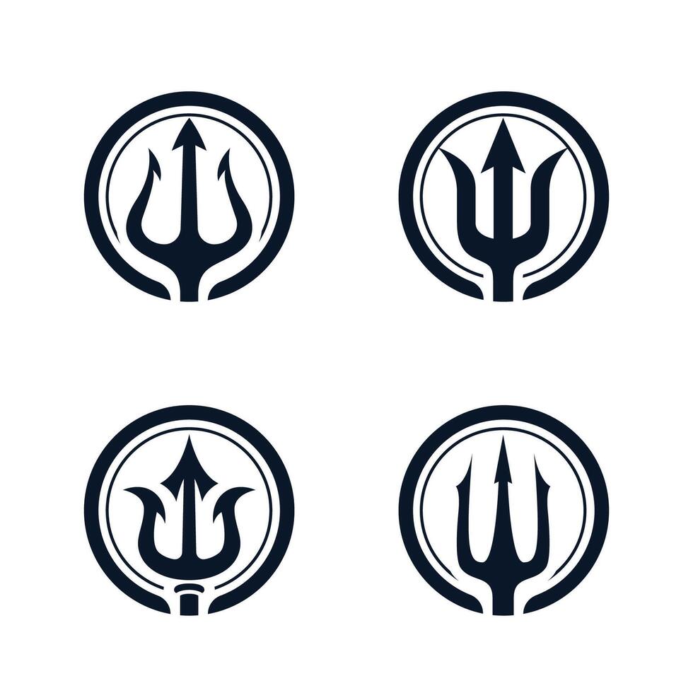 4 circular tridents that have different shapes vector