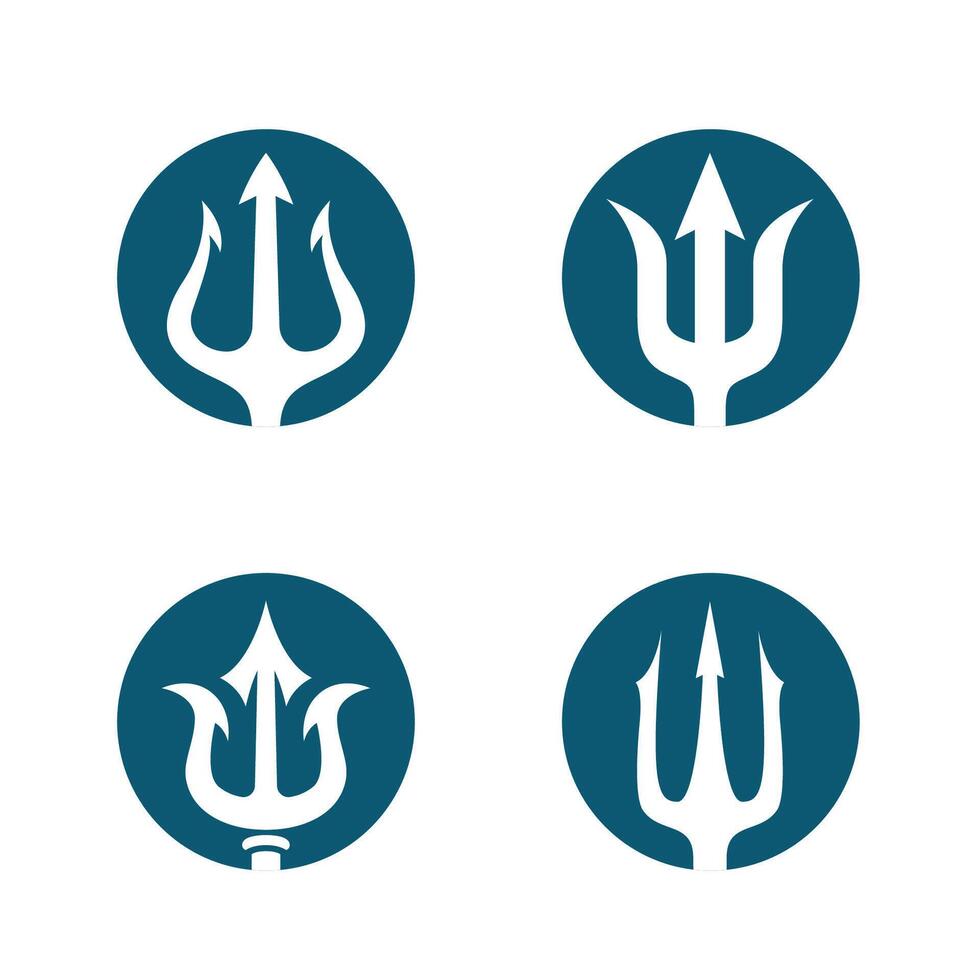 Four types of trident with simple style vector