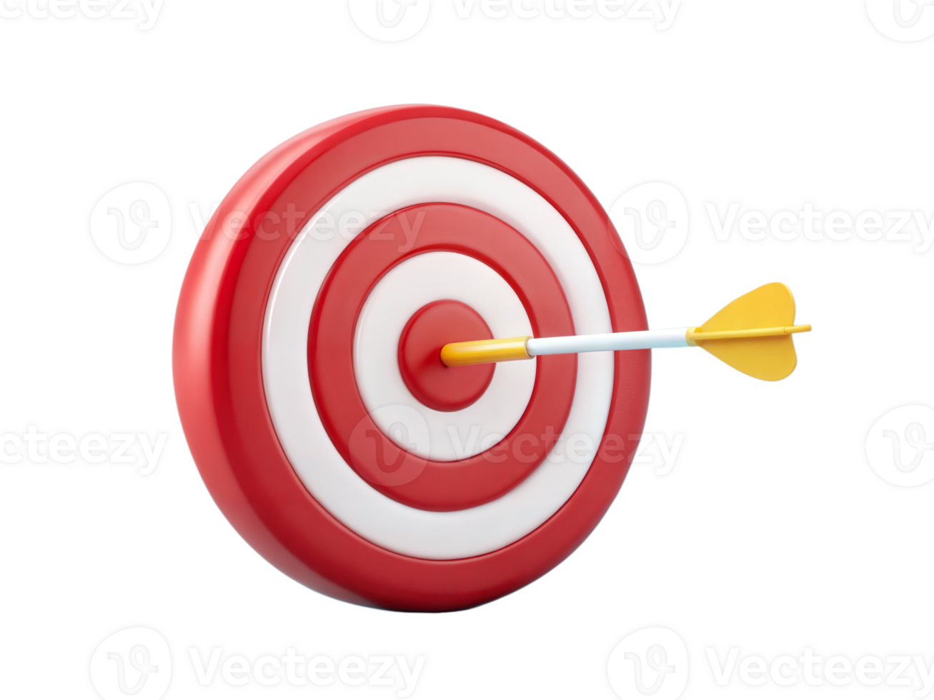 Red and White Target with Arrow on Transparent Background png