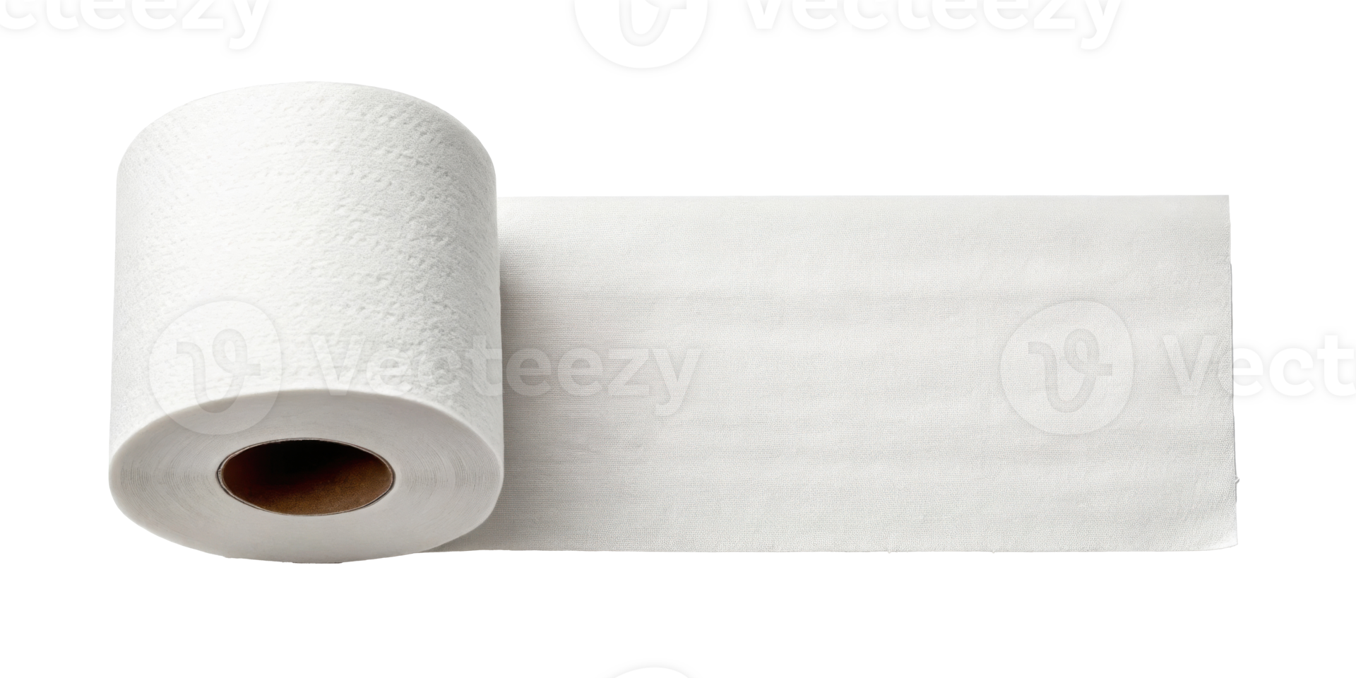 White paper towel roll and sheet isolated transparent png