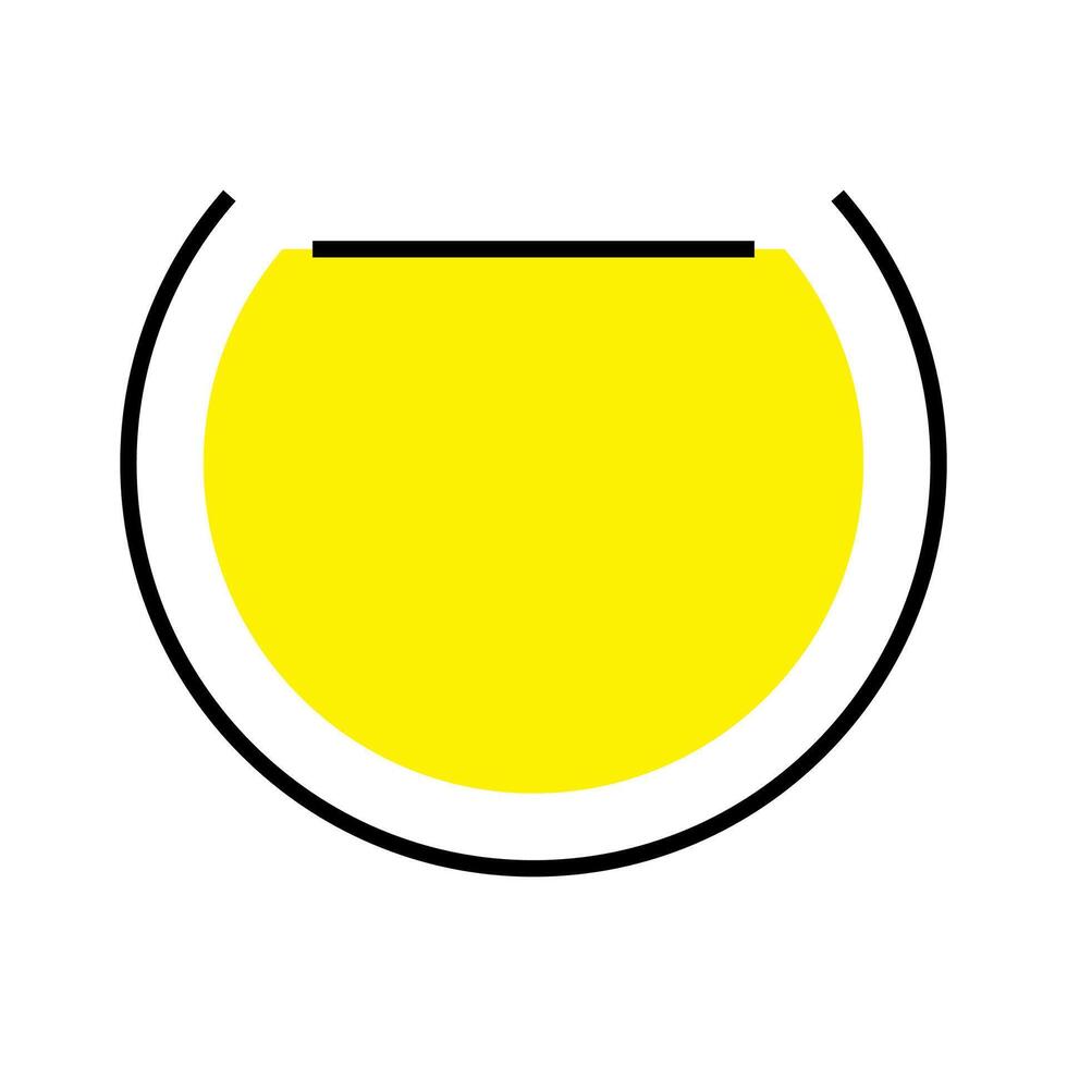 A yellow circle with a black outline on a white background vector