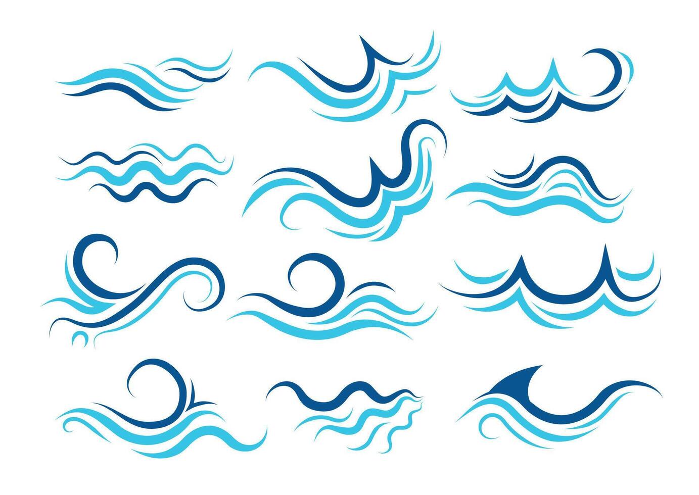 Line water waves icon. Wavy lines water. illustration line icon set with simple doodle wave. vector