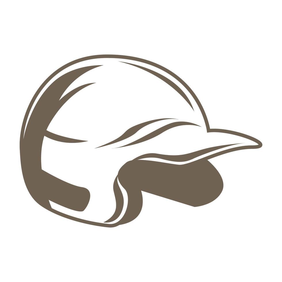 A silhouette of a baseball helmet displayed prominently on a white background vector