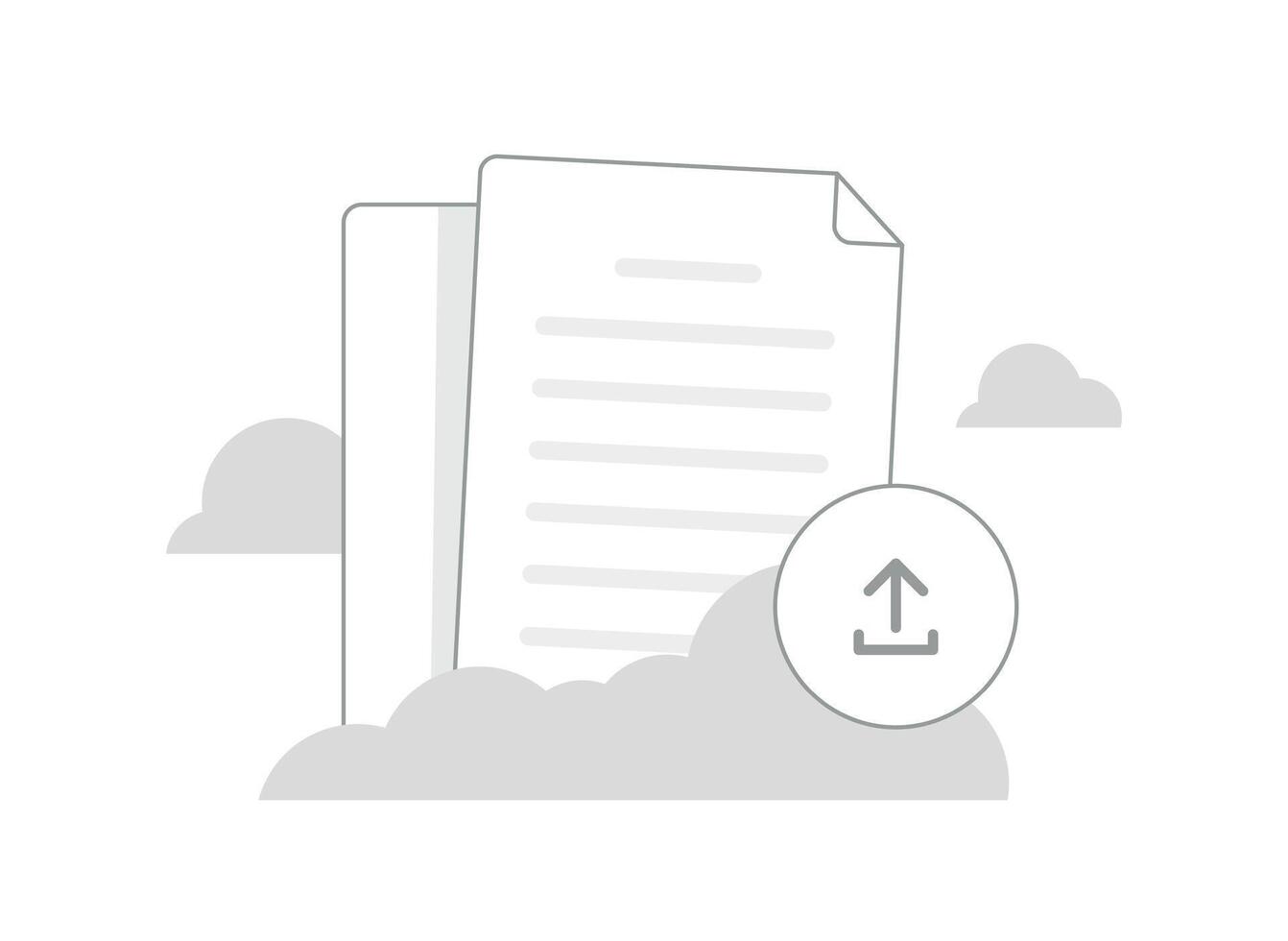 Upload document button concept,flat design icon illustration vector