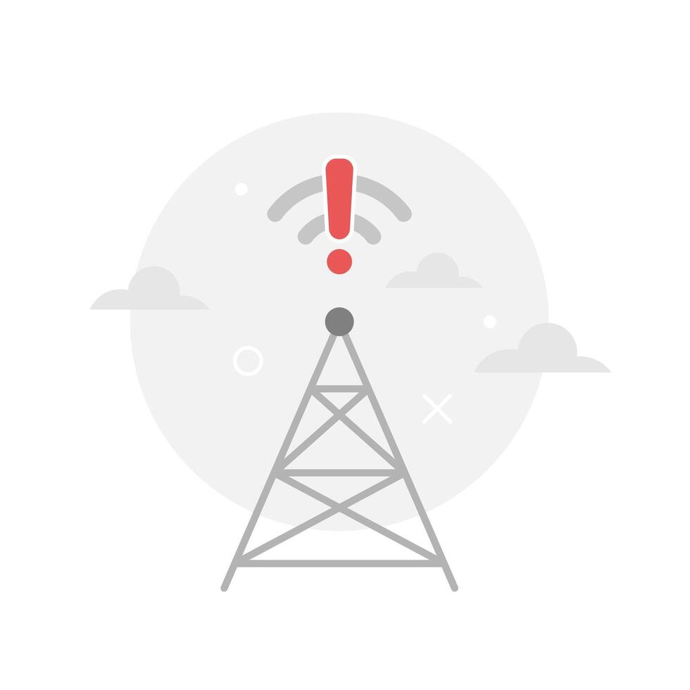 no internet connection with tower concept vector