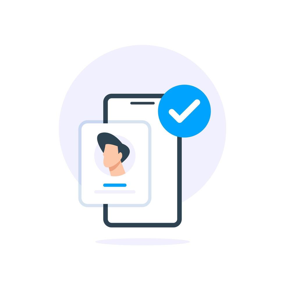 mobile app account registered successfully, login success via smartphone concept vector