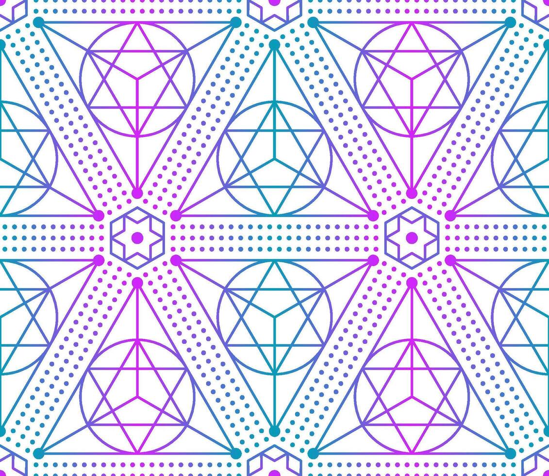 Sacred Geometry Seampless Pattern of Esoteric Style Signs vector