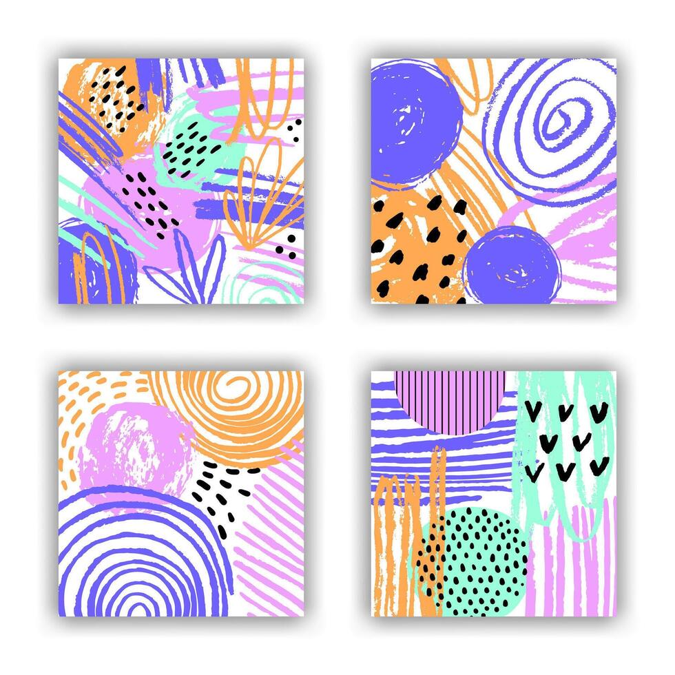 Colorful abstract art patterns vector