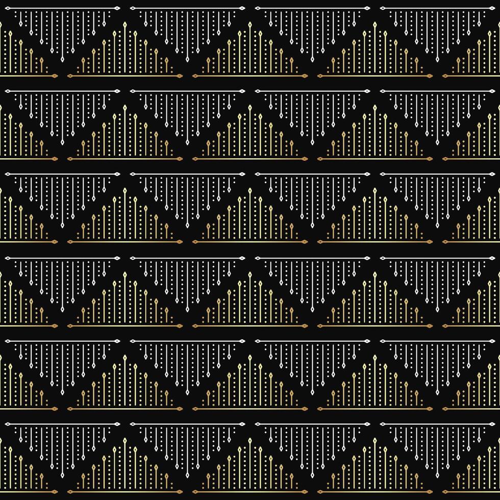 Geometric pattern in black, gold, and white vector