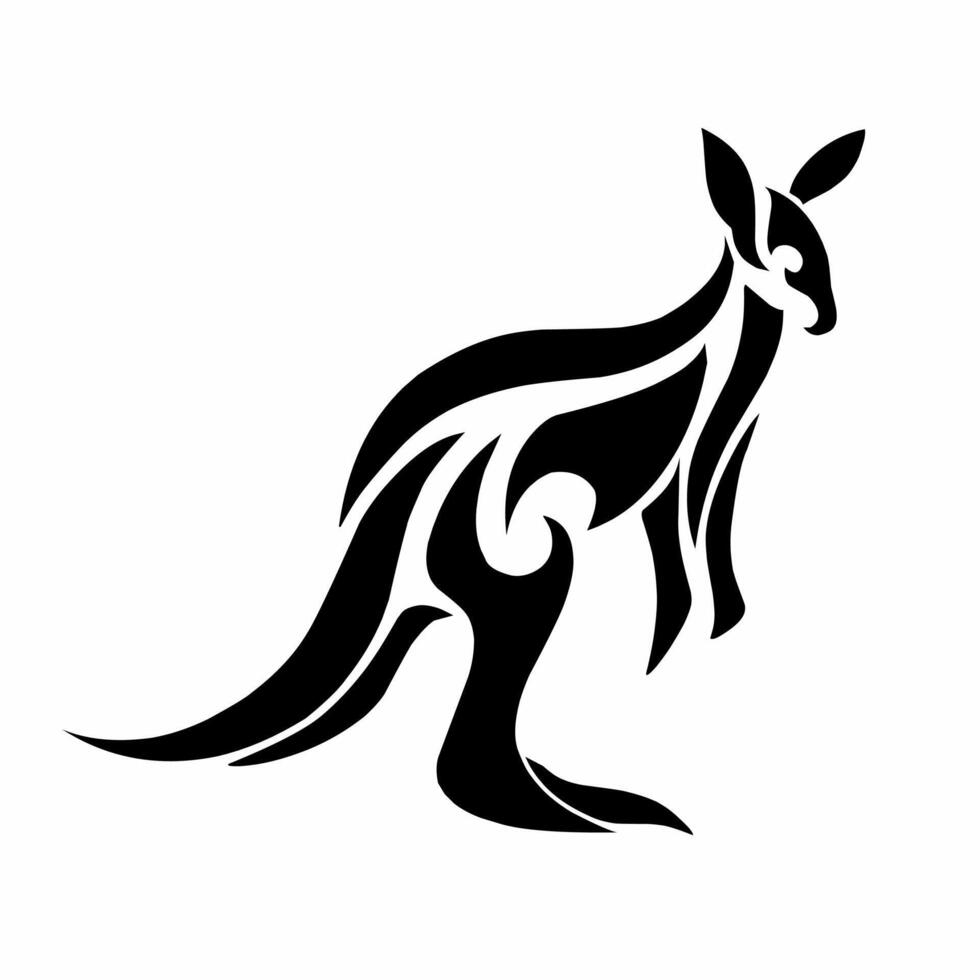 Illustration design tribal tattoo kangaroo for ornaments and elements vector