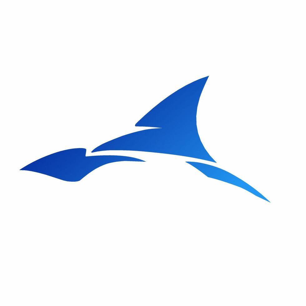 illustration design abstract shark fin logo vector