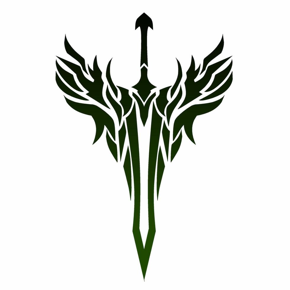 Illustration graphic of tribal art design sword wings for tatto vector