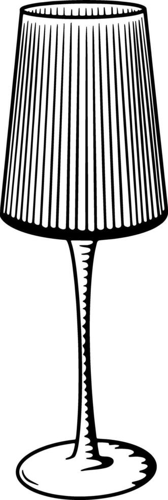 Hand drawn Scandinavian ripple wine glass for celebration design vector