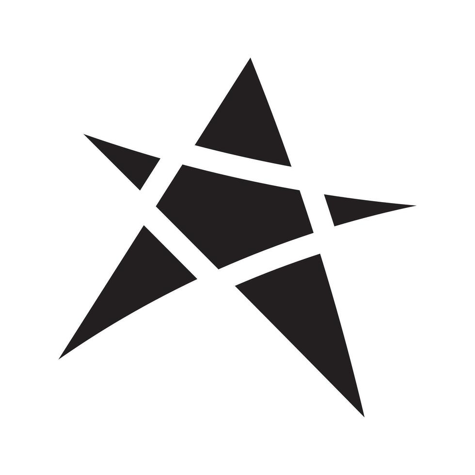 Abstract Black Line Art of A Five-Pointed Star Symbol. black star vector