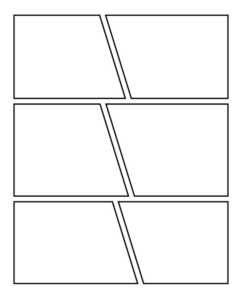 Manga Storyboard Template, Versatile Comic Strip Layout with Rounded Corners vector