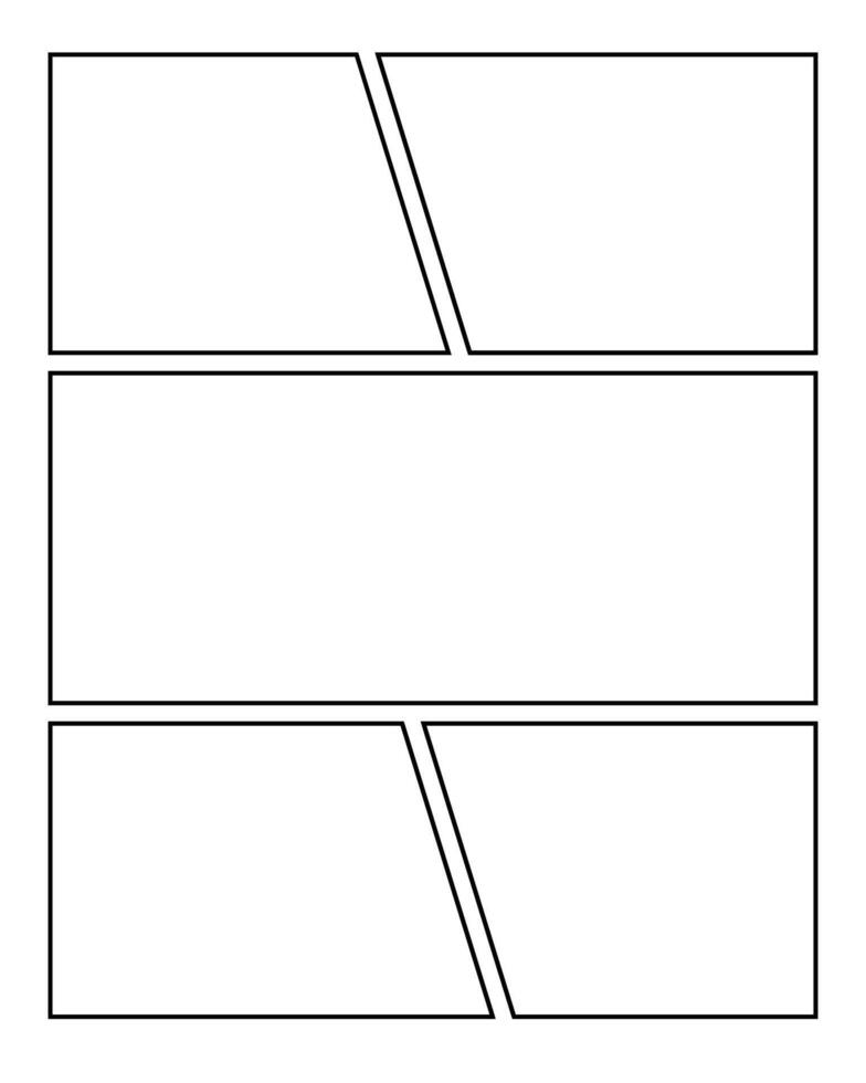 Manga Storyboard Template. Versatile Comic Strip Layout with Rounded Corners. vector