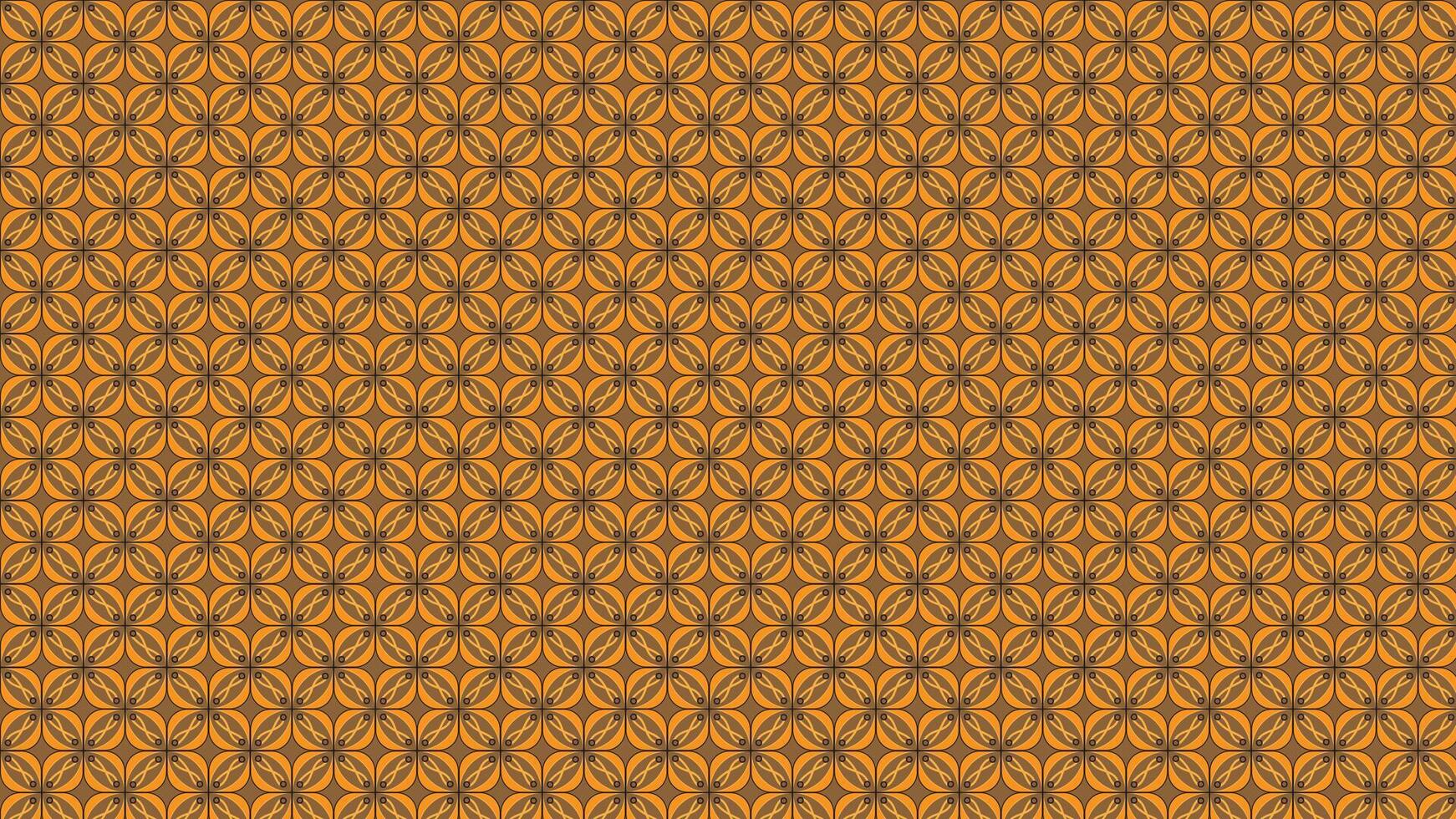 Orange and Brown Geometric Floral Seamless Pattern Design vector