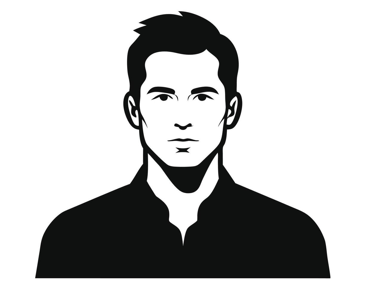 Silhouette portrait of a man on white background vector