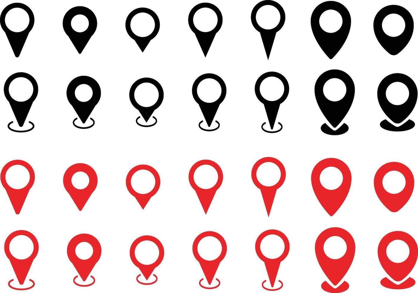 Map navigation pin icon set. Gps location sign. Location icon vector