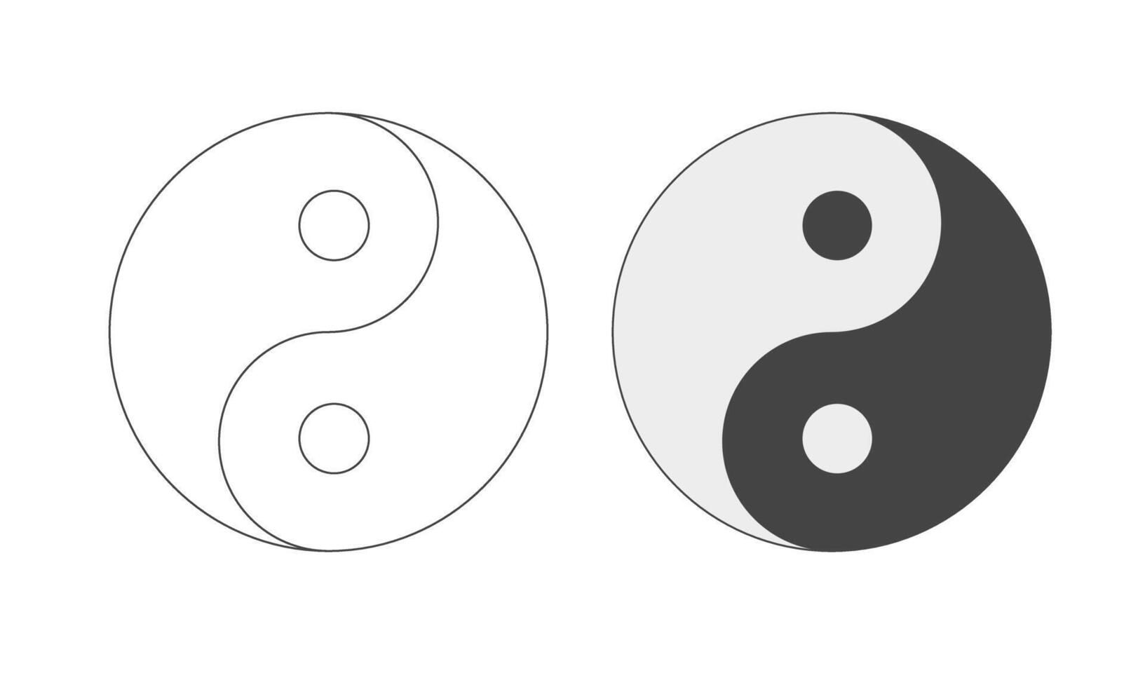 Set of Yin Yang icons. Daoism Symbol. illustration vector