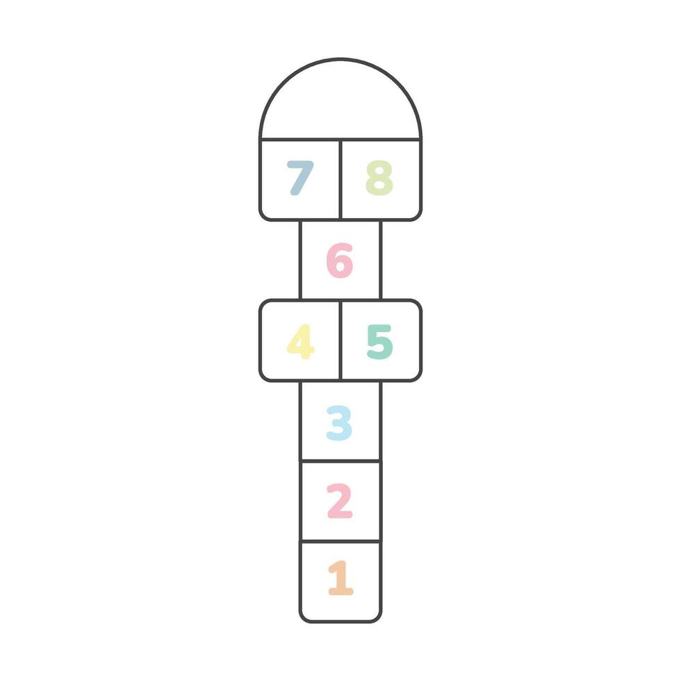Hopscotch game. Children playground vector