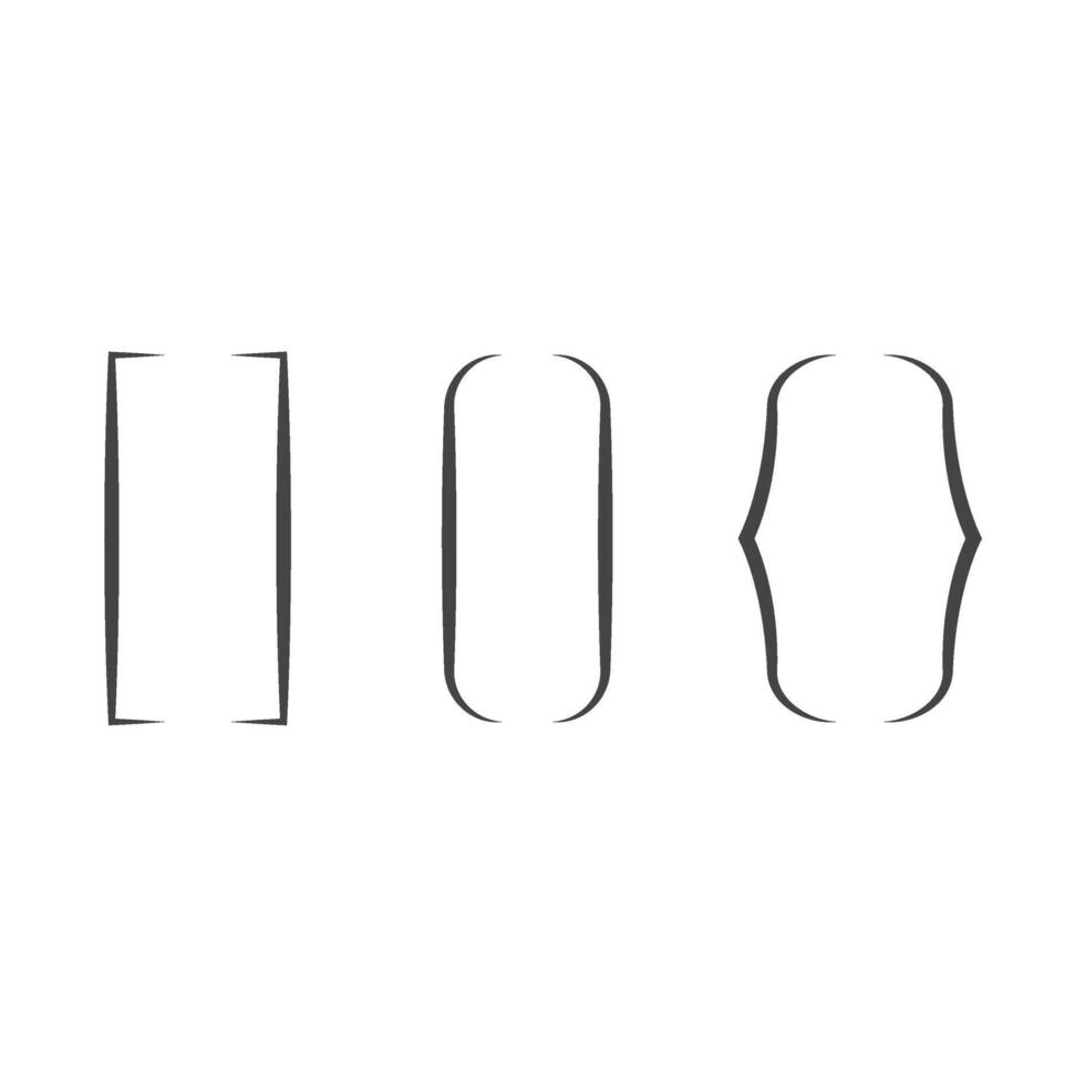 Brackets thin line icons. Dialog or chatting design elements. illustration vector