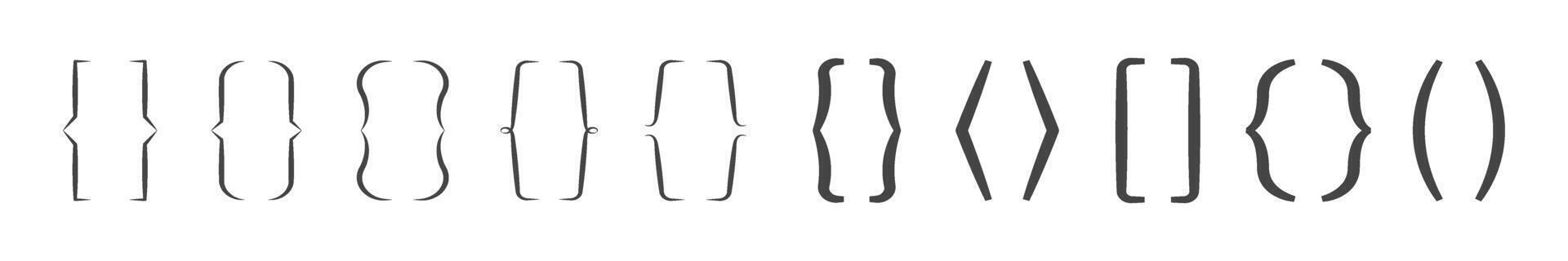 Set of Parenthesis Symbols. Bracket Icons. illustration vector