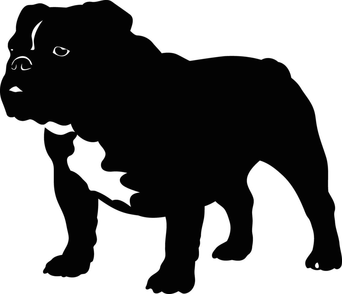 A silhouette of a bulldog dog vector