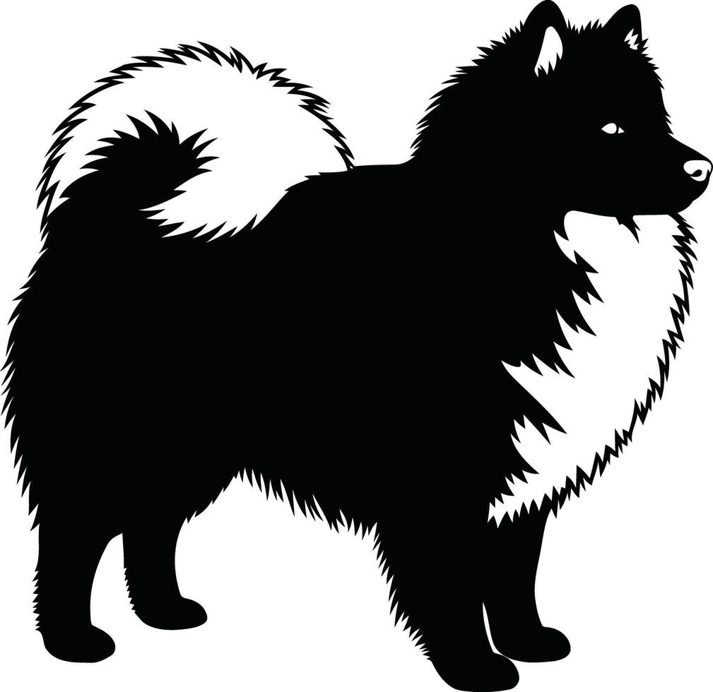A black and white dog silhouette on a white background vector