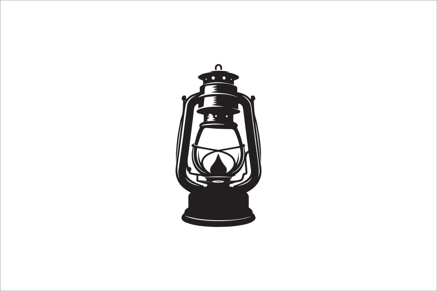A black and white logo of a lantern vector