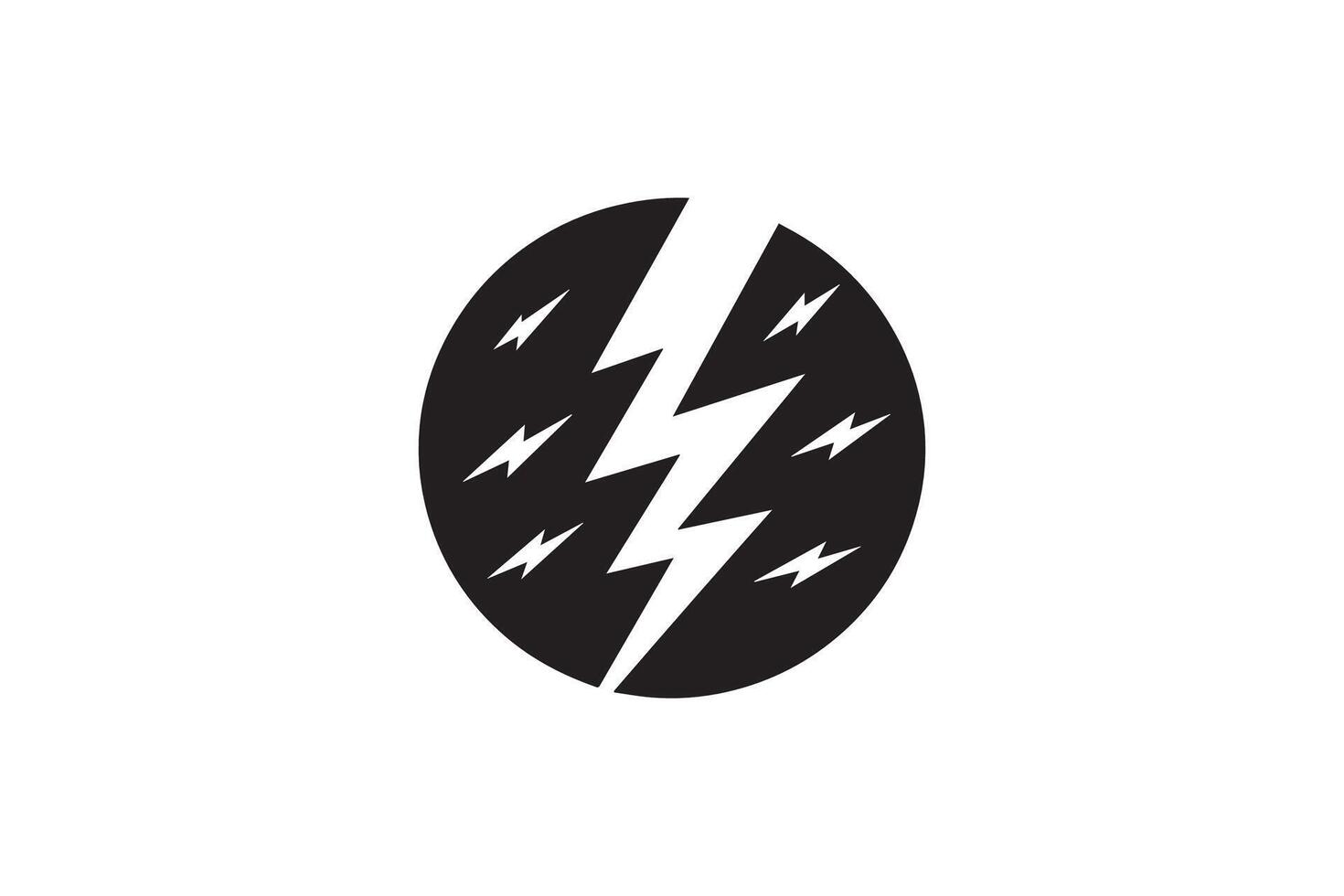 A black and white logo of a lightning bolt vector