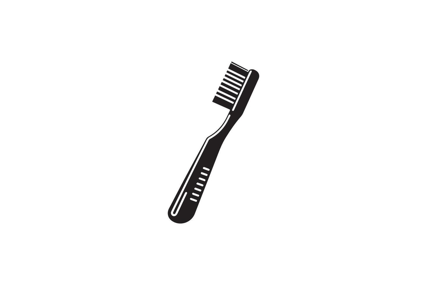 A black and white illustration of a toothbrush vector