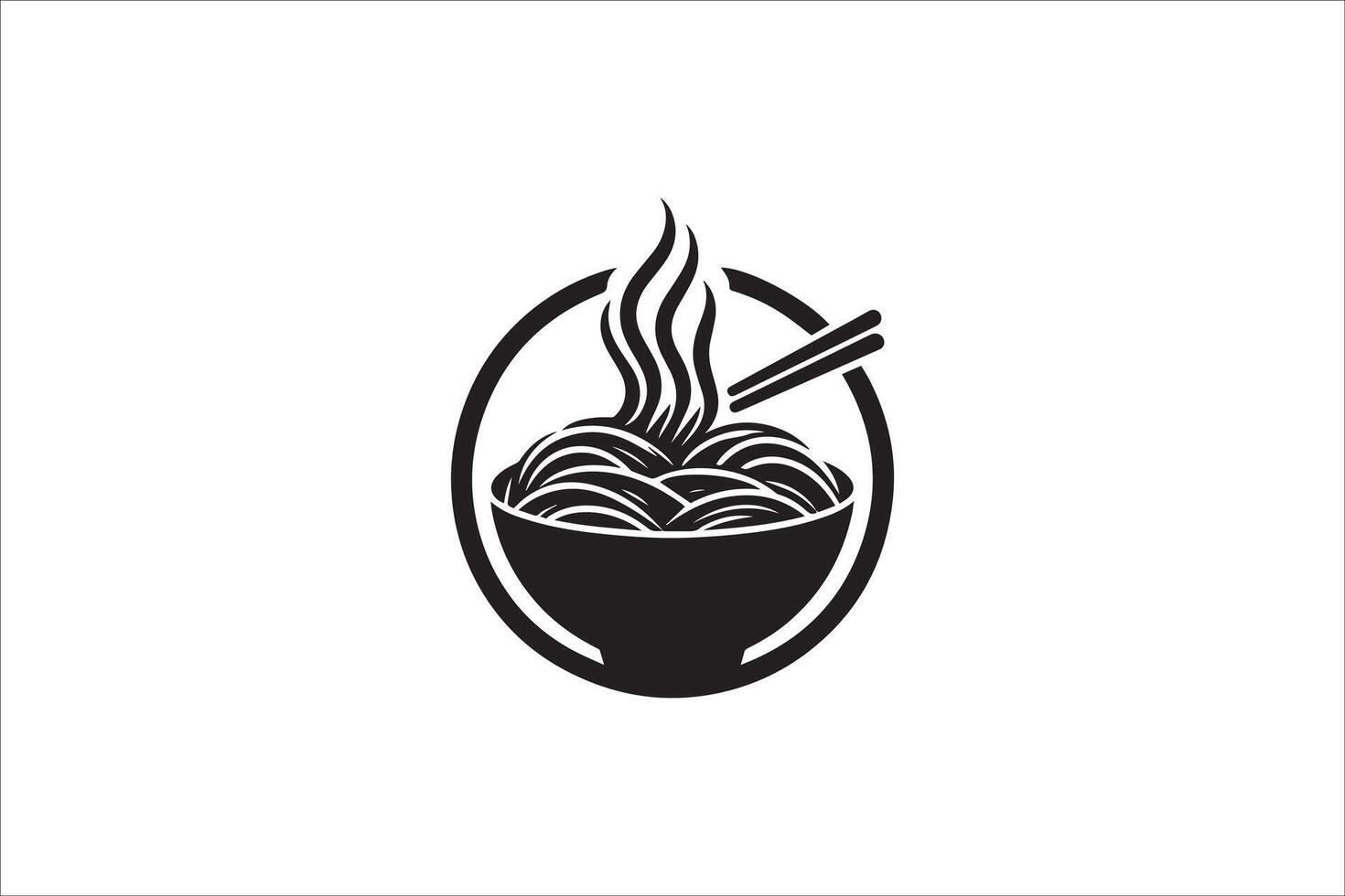 A black and white logo for noodles vector