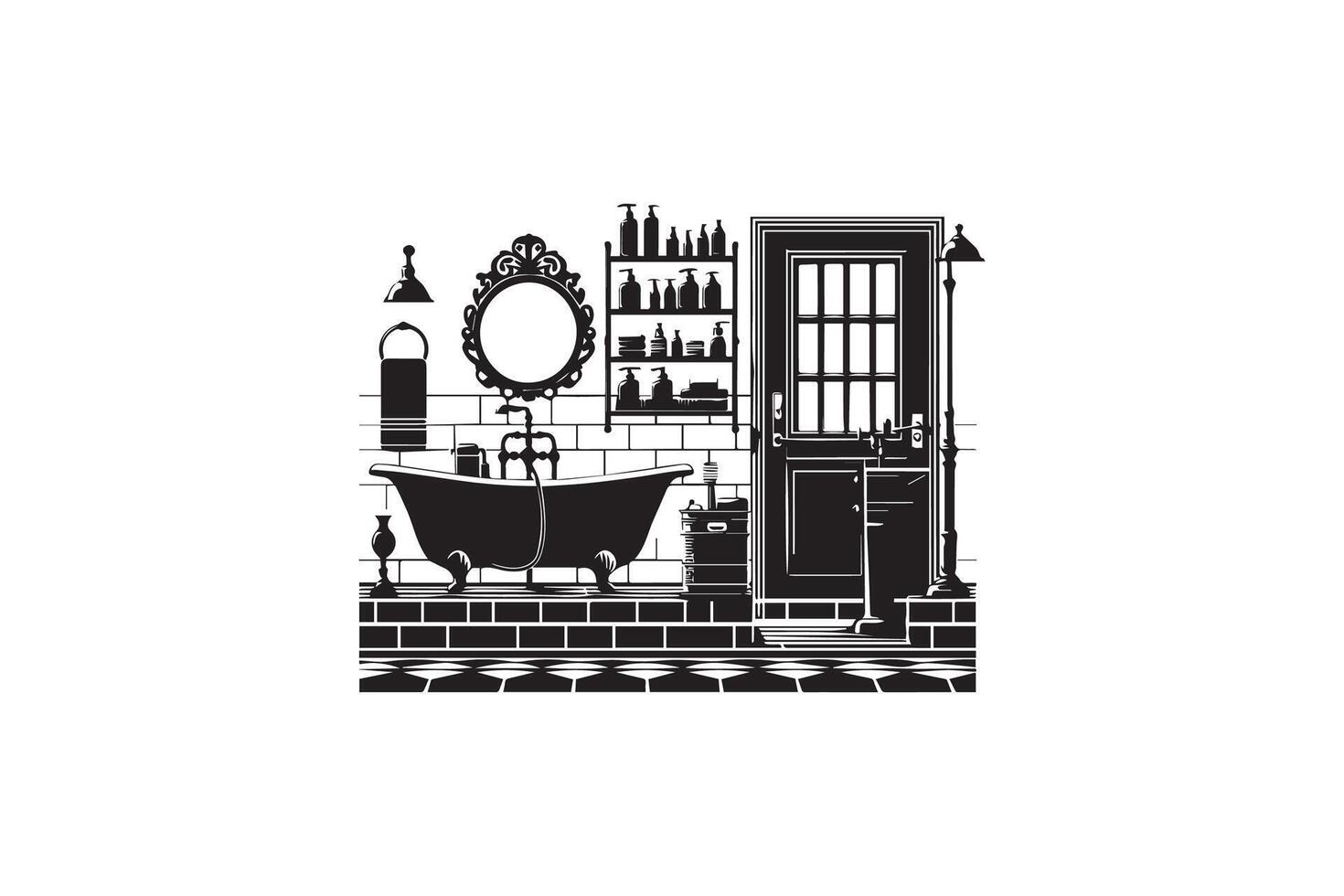 Bathroom design illustration vector