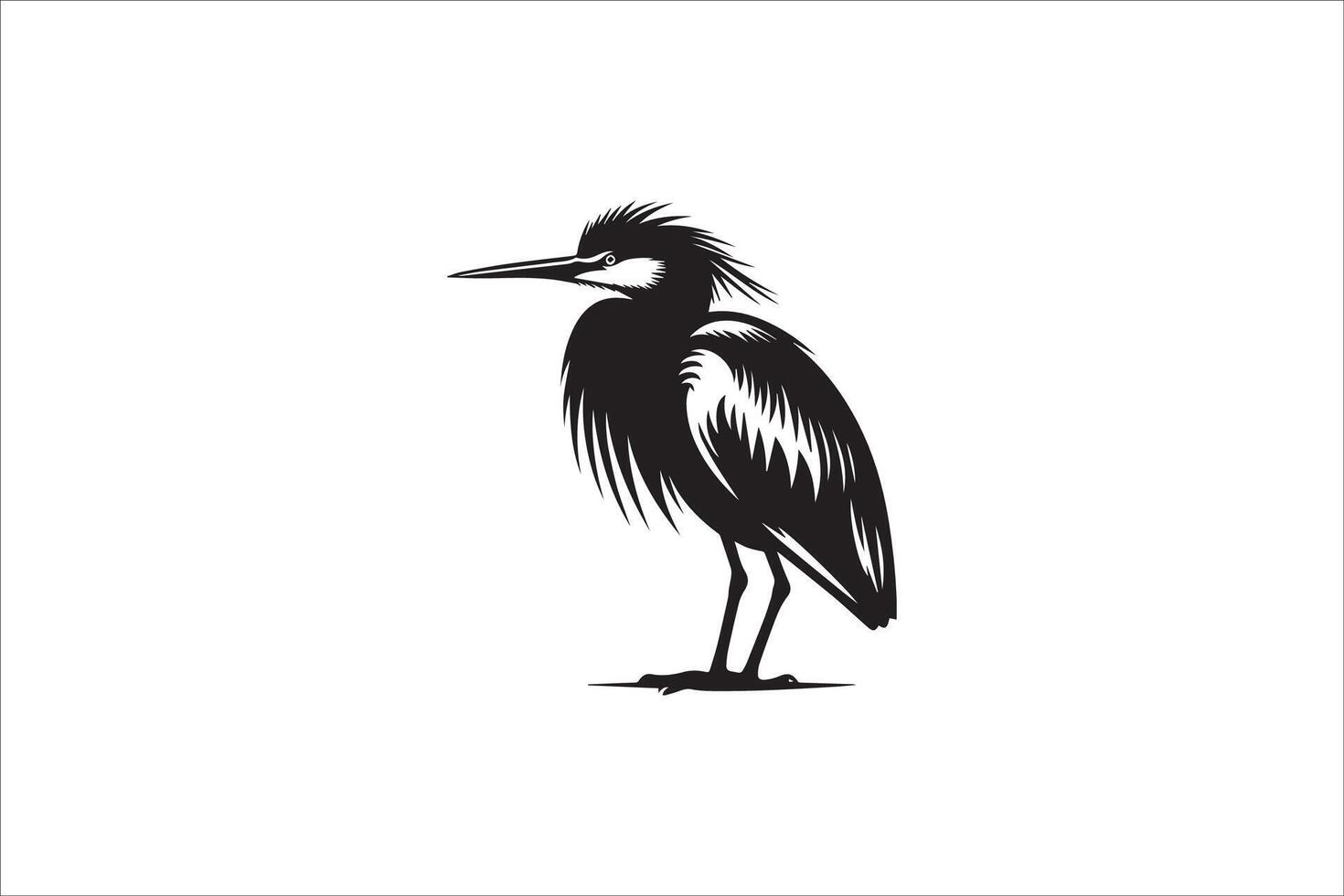 Heron bird silhouette illustration vector
