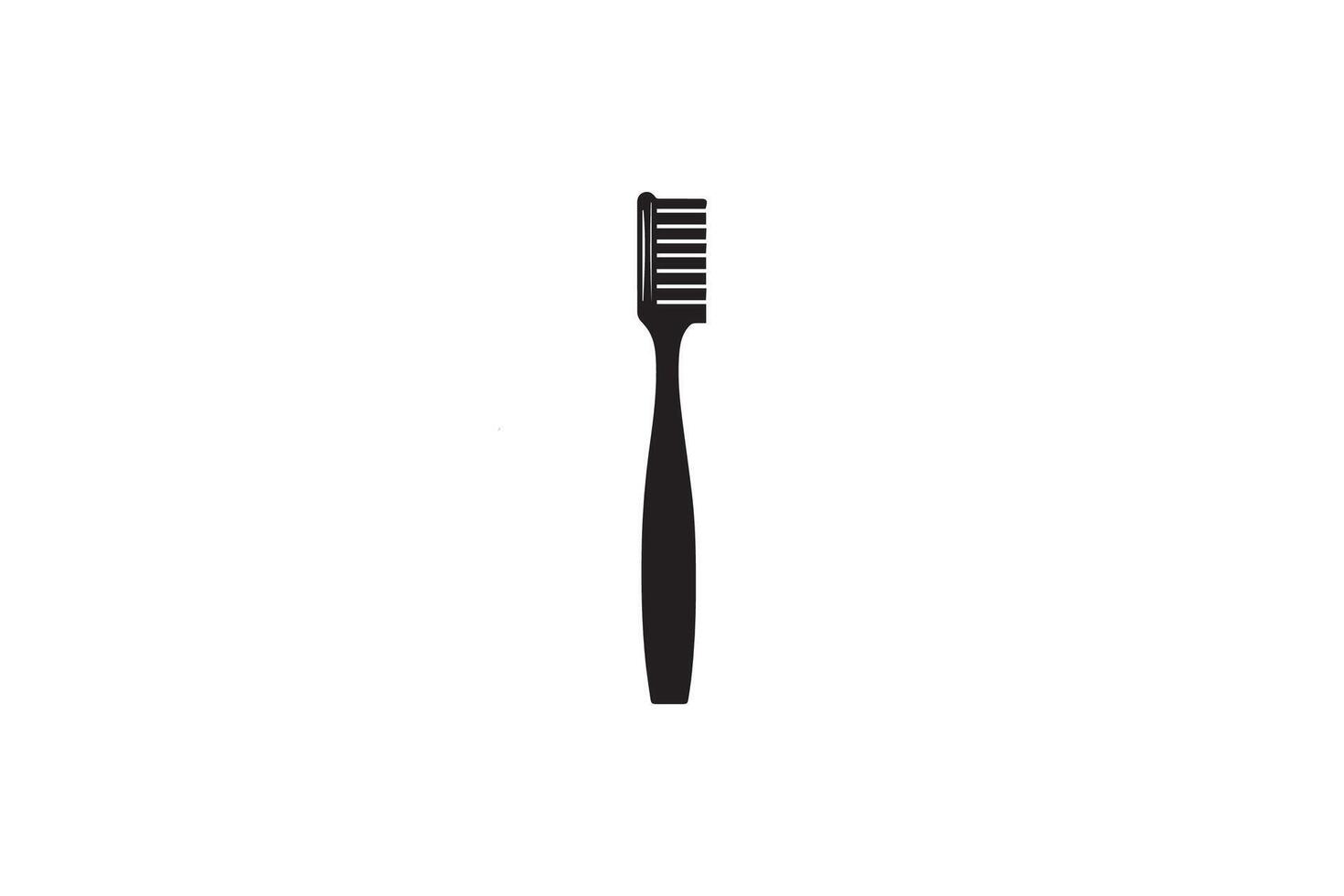 A black toothbrush on a white background vector