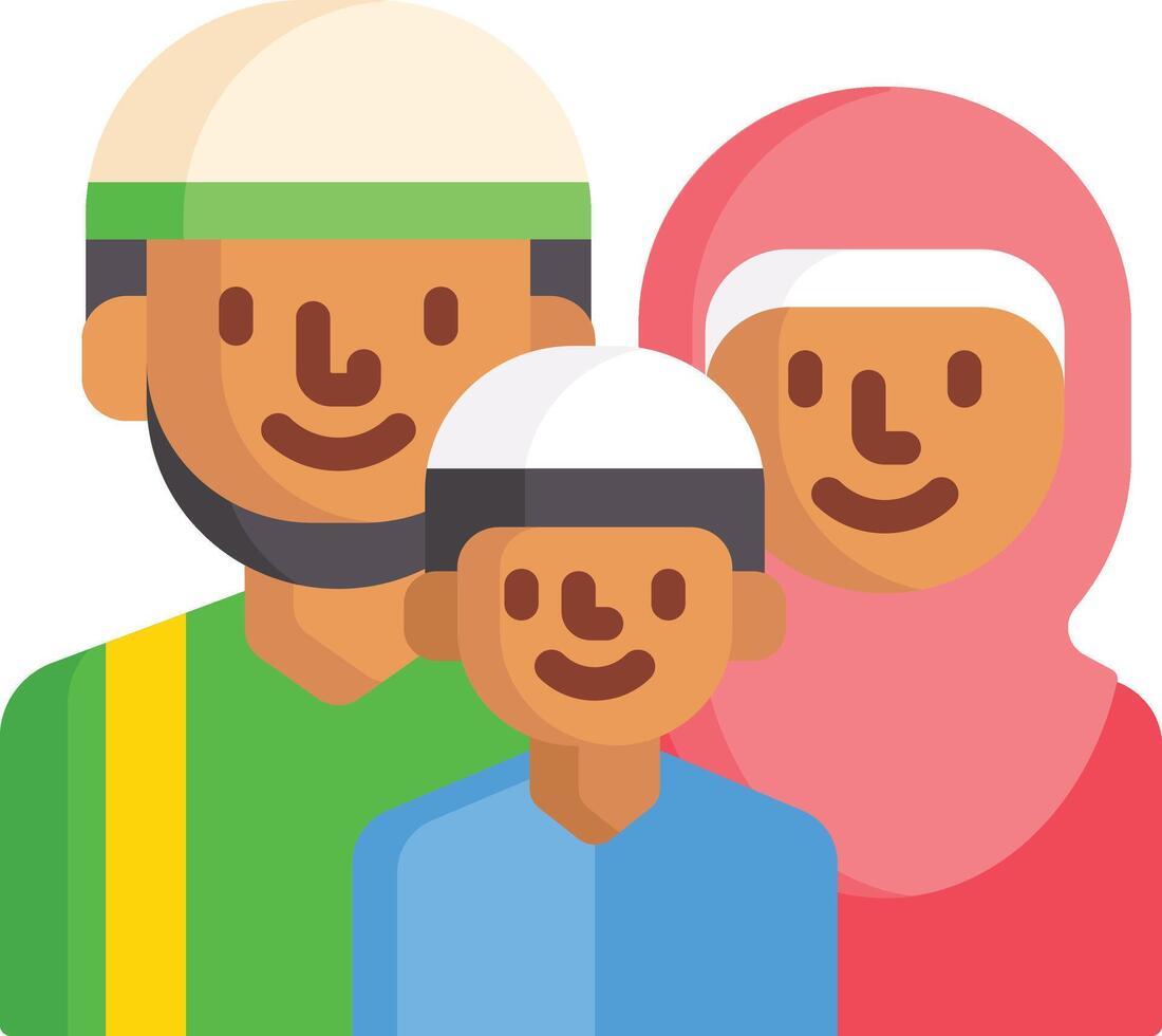 avatar muslim man and woman icon vector