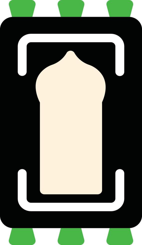 Muslim prayer mat silhouette vector