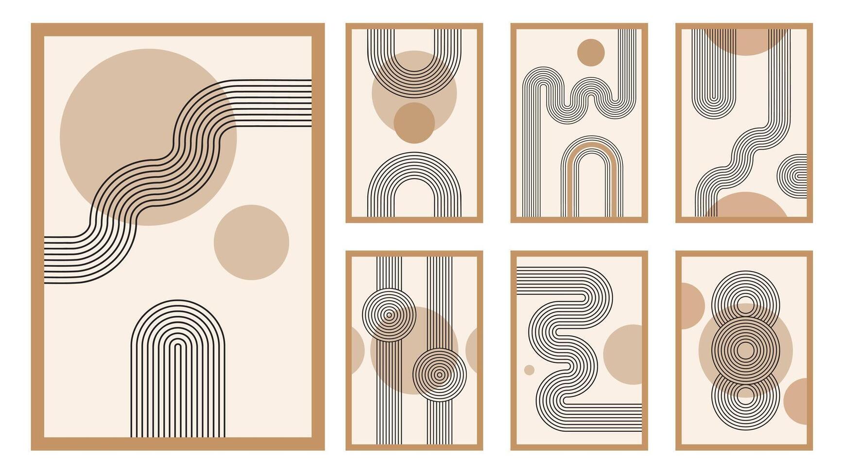 Abstract art featuring lines and circles vector