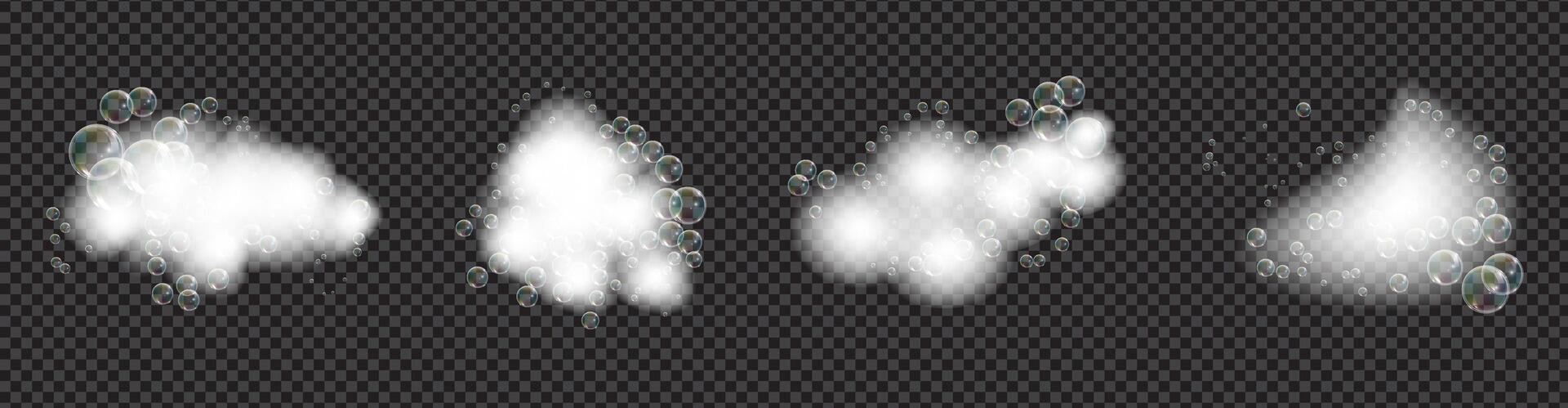 Bath foam soap . Set of shampoo and soap foam lather illustration vector