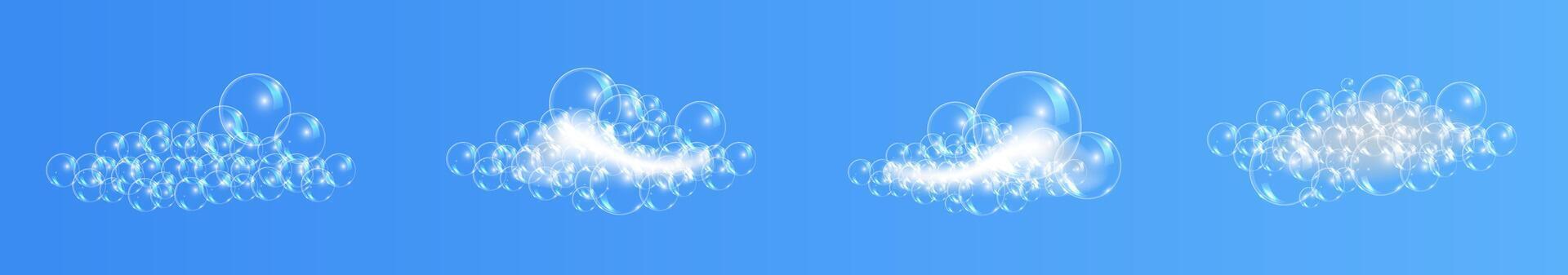 bubbles resembling clouds in blue sky vector