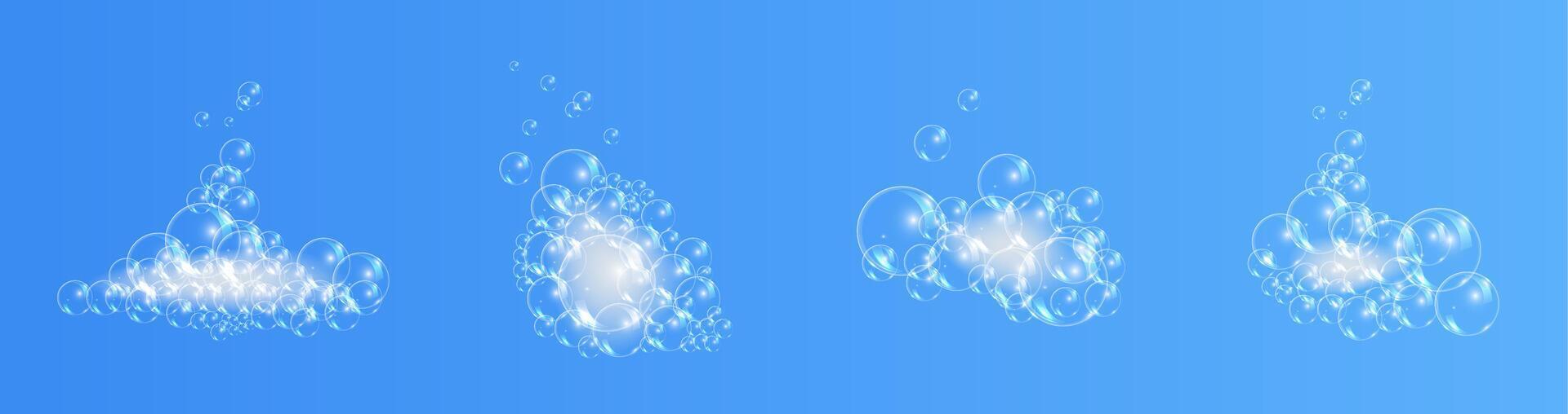 Bubbles floating on a blue background vector
