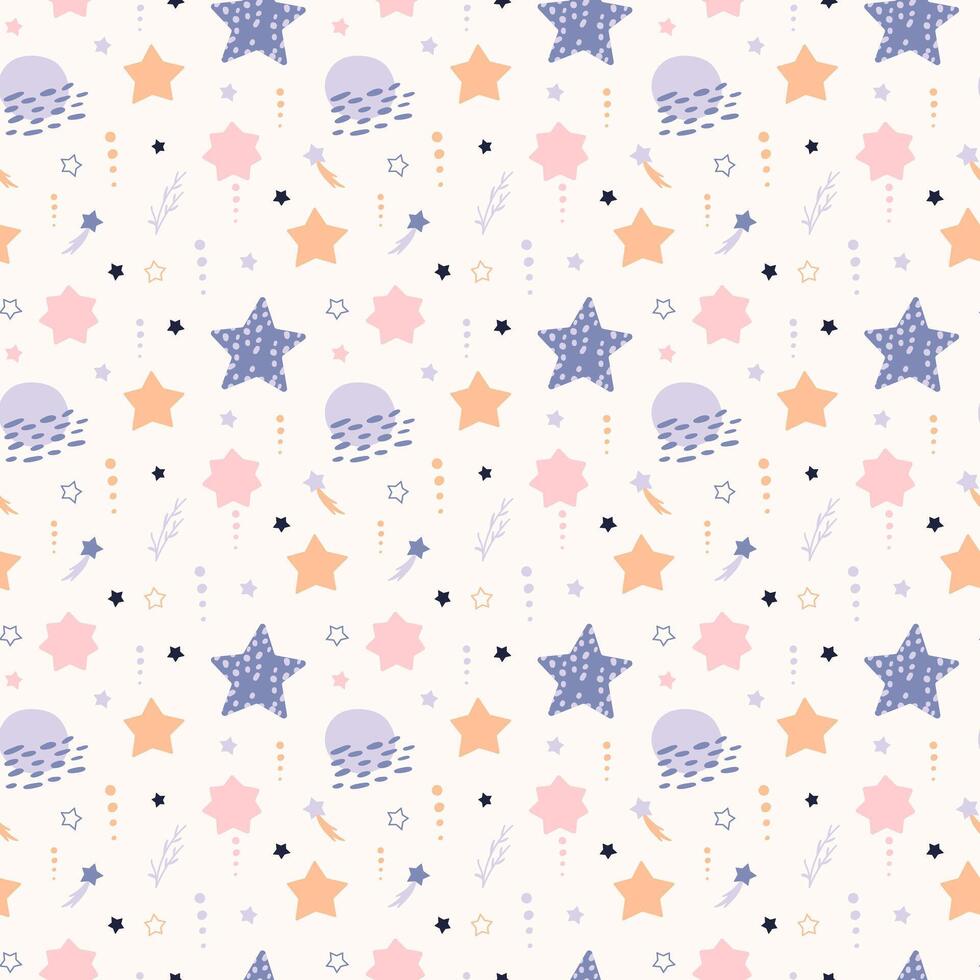 A starfish and star pattern on a white background vector