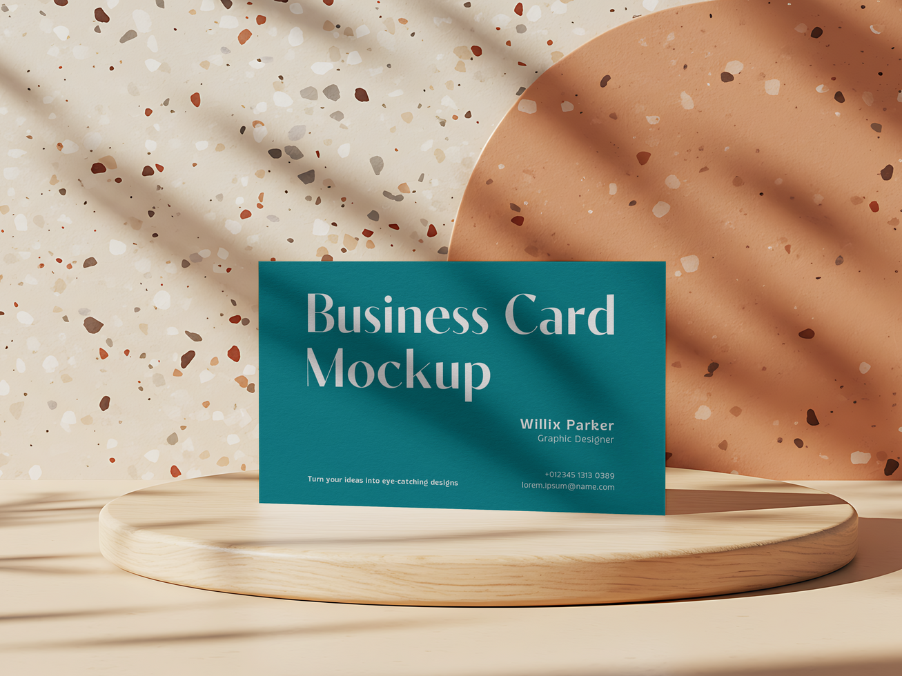 Realistic Business Card Scene on Desk with Decorative Elements psd