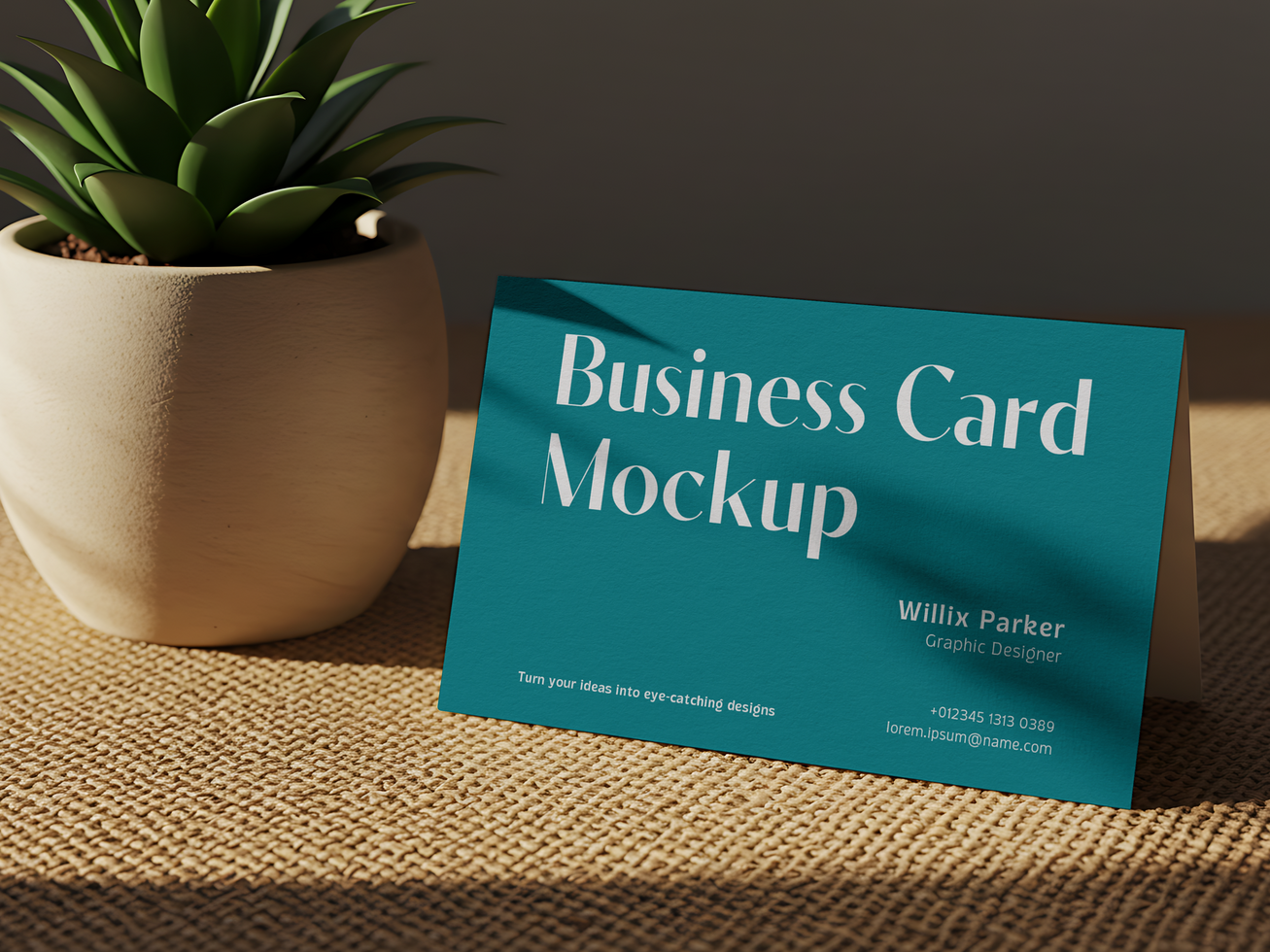 Minimalist Business Card Template with Realistic Light and Shadows psd
