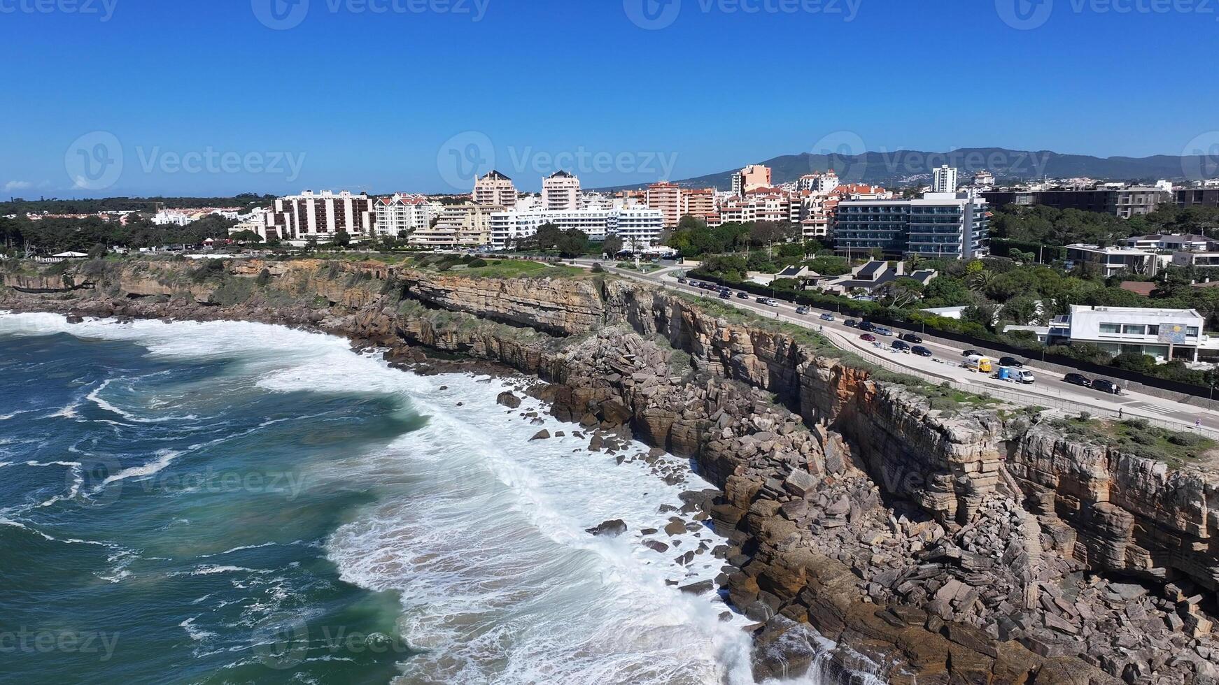 Above view of Cascais Skyline at Cascais in Lisbon District Portugal . Famous Scenery. photo