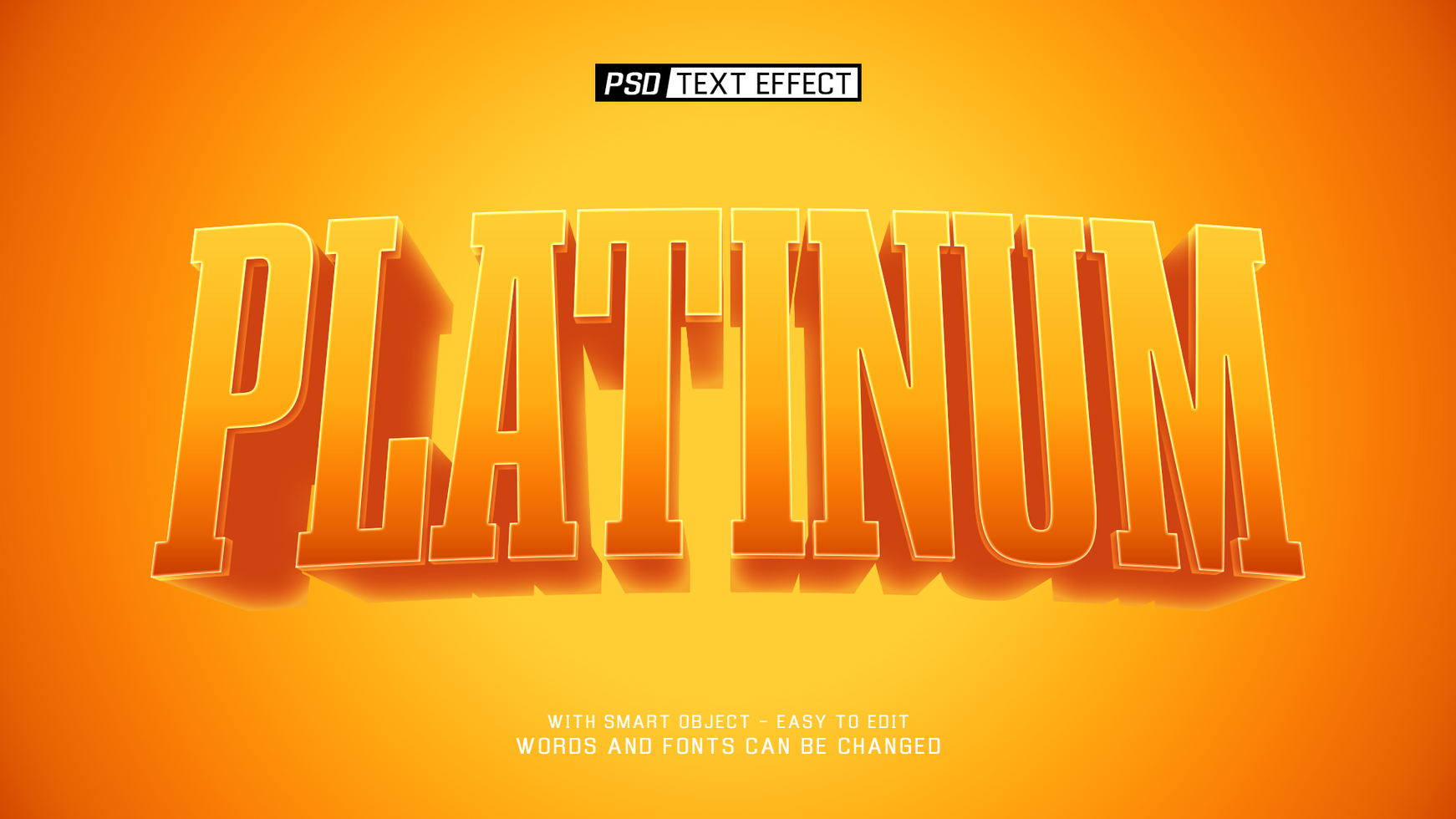 platinum 3d text effect psd
