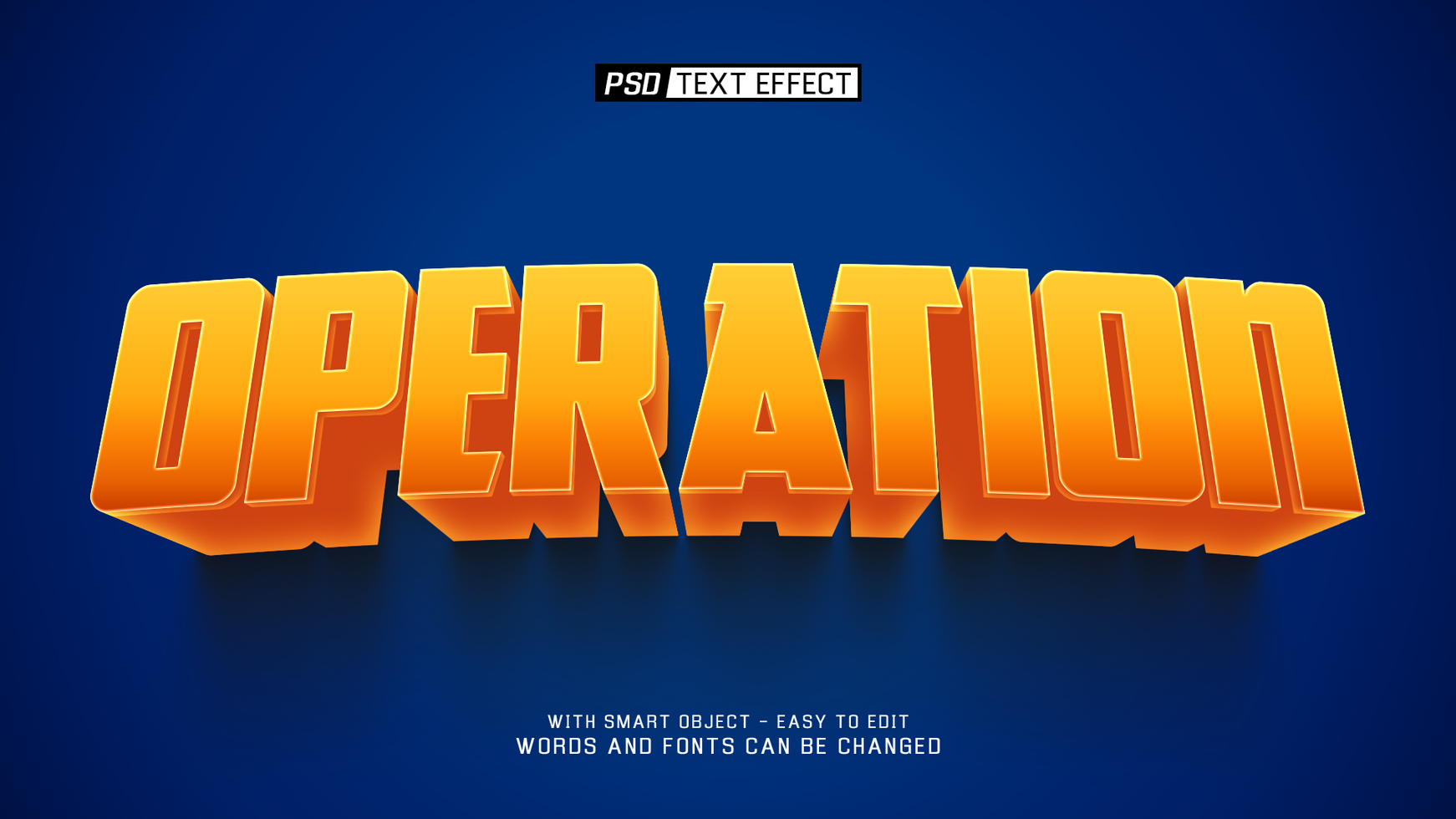 operation 3d text effect psd