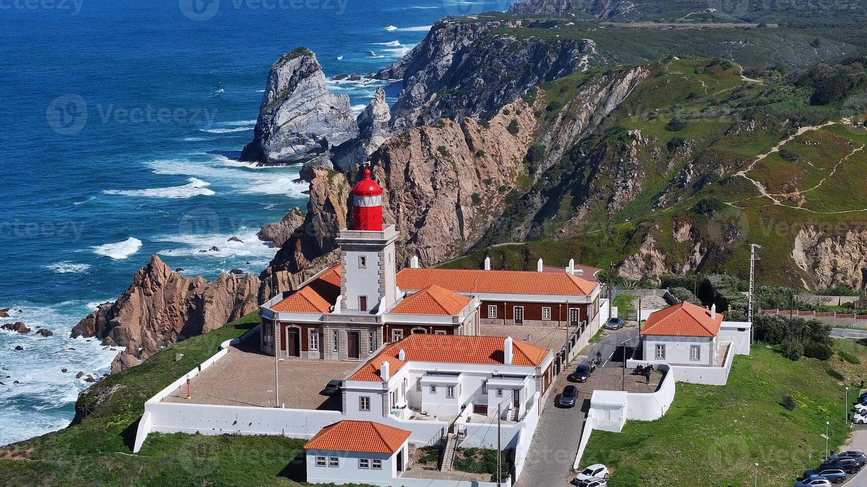 High Angle of Roca Cape Skyline at Sintra in District of Lisbon Portugal. Amazing Scenery. photo