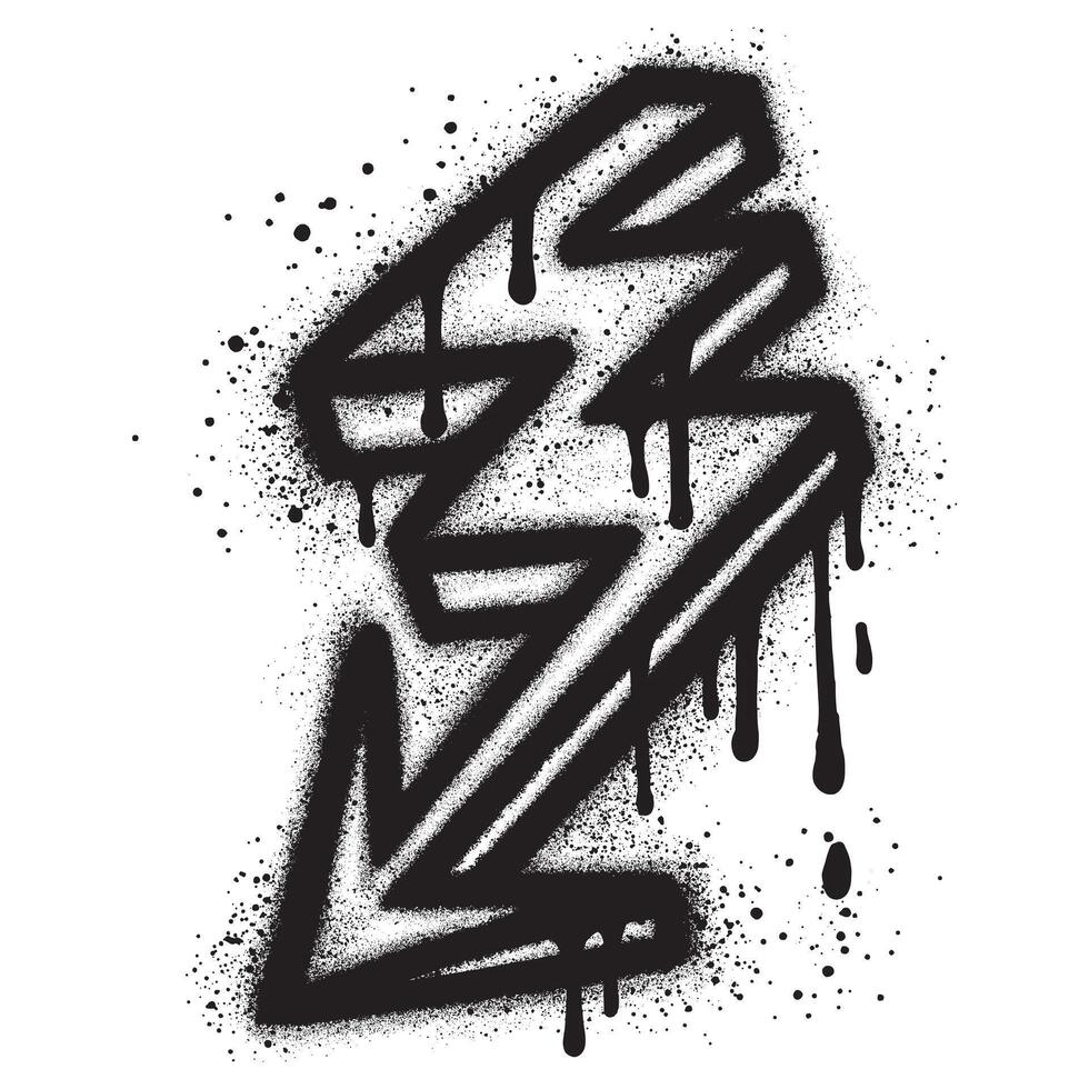Spray Painted Graffiti lightning icon Sprayed isolated with a white background. vector